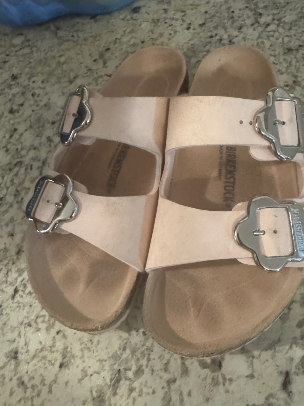 Birkenstock Kids Light Pink Double-Buckle Cork Sandals